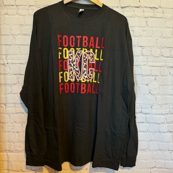 NWOT Kansas City Chiefs Long Sleeve Black Tee size XXL - Picture 1 of 7